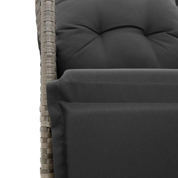9-tlg. Garten-Essgruppe mit Kissen Grau Poly Rattan