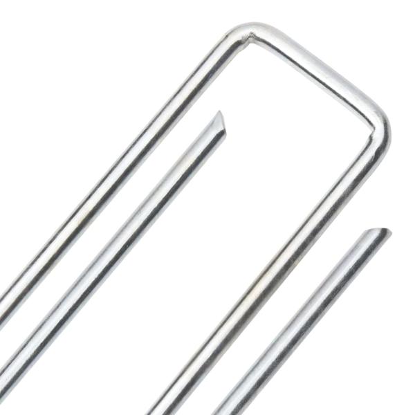 Bodenanker 50 Stk. U-Form 20x4 cm Verzinkter Stahl