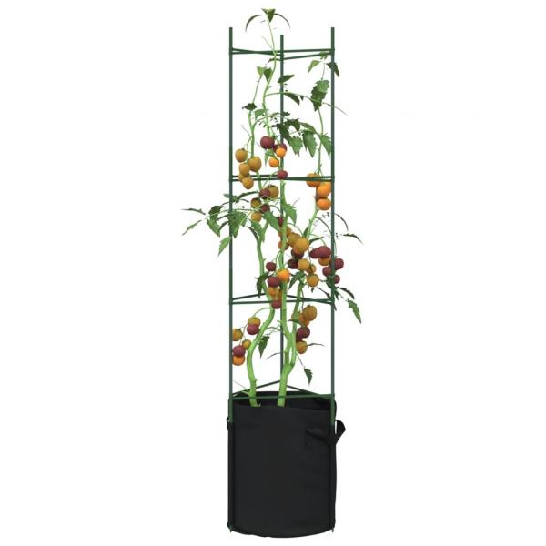 ARDEBO.de - Tomatenkäfige mit Pflanzsäcken 8 Stk. 154 cm Stahl und PP