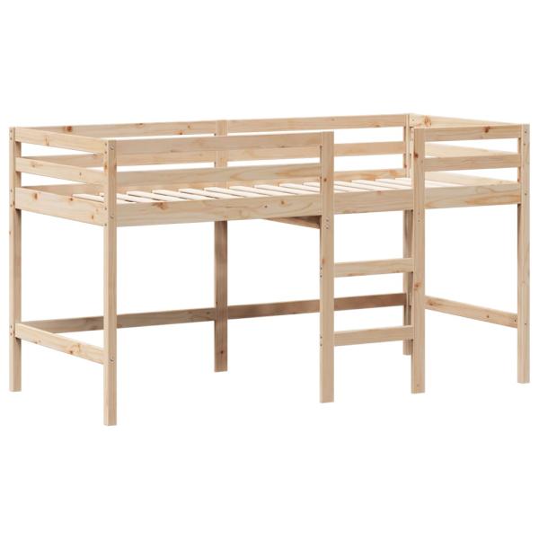 Hochbett mit Leiter und Dach 80x200 cm Massivholz Kiefer
