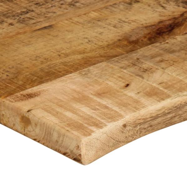 Tischplatte 90x60x2,5 cm Baumkante Massivholz Raues Mangoholz