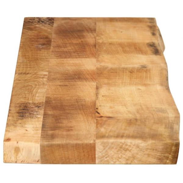 Tischplatte 180x20x2,5 cm Baumkante Massivholz Raues Mangoholz