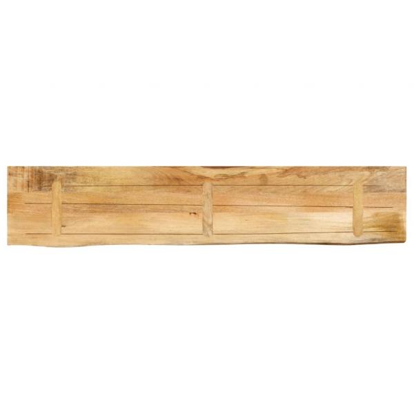 Tischplatte 180x20x2,5 cm Baumkante Massivholz Raues Mangoholz
