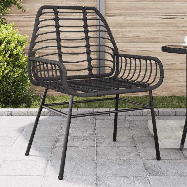 ARDEBO.de - Gartenstühle 2 Stk. Schwarz Poly Rattan