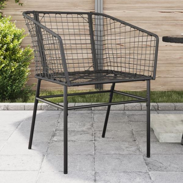 ARDEBO.de - Gartenstühle 2 Stk. Schwarz Poly Rattan