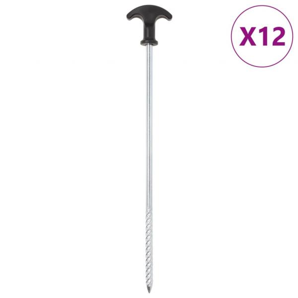 ARDEBO.de - Zeltheringe 12 Stk. 30 cm Ø7 mm Verzinkter Stahl