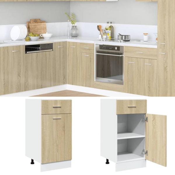 ARDEBO.de - Schubunterschrank Sonoma-Eiche 40x46x81,5 cm Holzwerkstoff