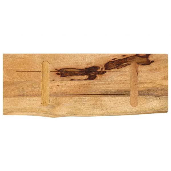 Tischplatte 70x20x2,5 cm Baumkante Massivholz Raues Mangoholz