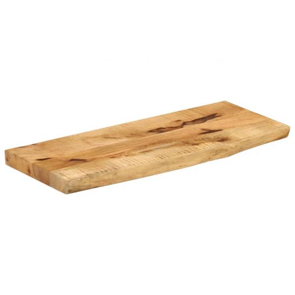Tischplatte 90x20x2,5 cm Baumkante Massivholz Raues Mangoholz