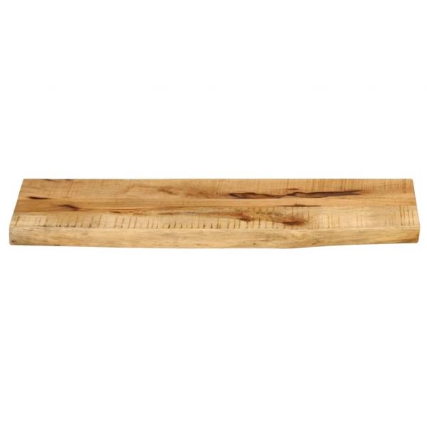 Tischplatte 90x20x2,5 cm Baumkante Massivholz Raues Mangoholz