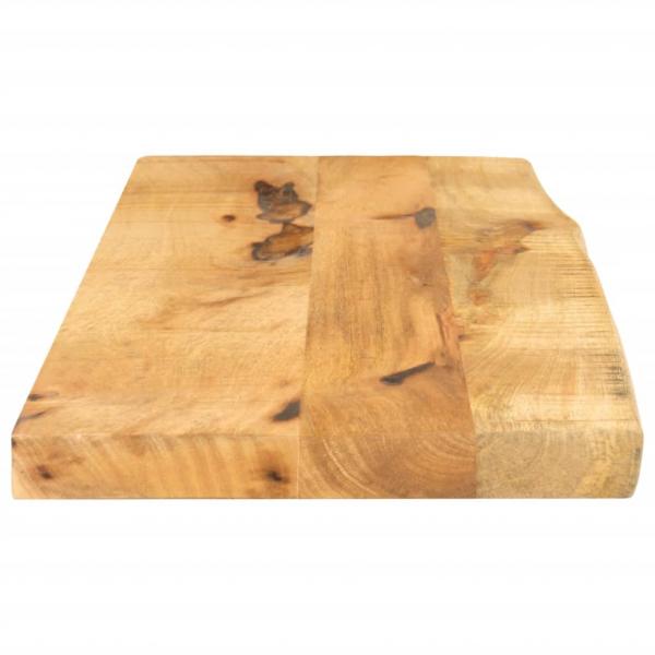 Tischplatte 90x20x2,5 cm Baumkante Massivholz Raues Mangoholz
