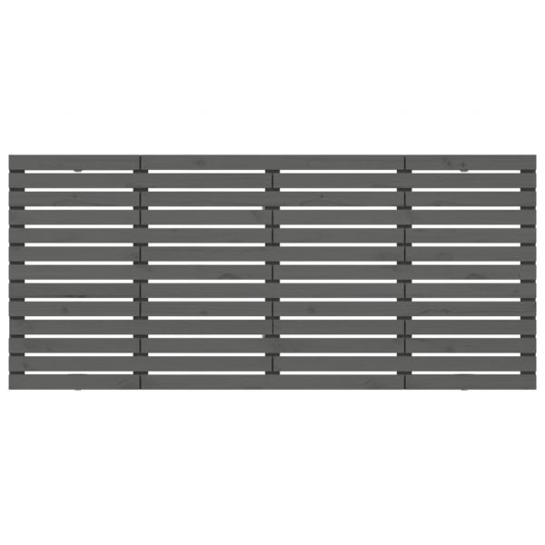 Wand-Kopfteil Grau 206x3x91,5 cm Massivholz Kiefer
