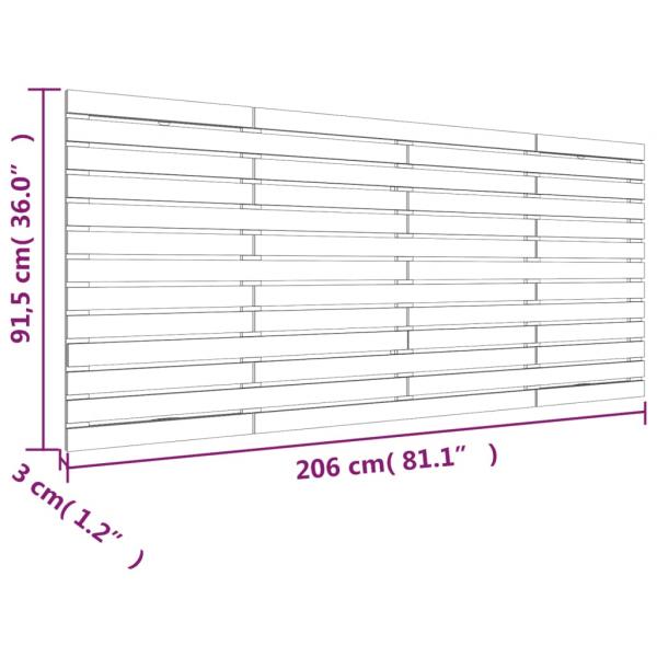 Wand-Kopfteil Grau 206x3x91,5 cm Massivholz Kiefer
