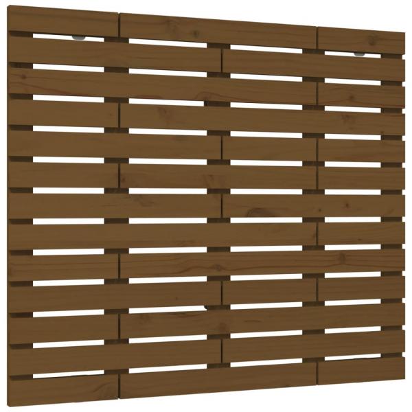 Wand-Kopfteil Honigbraun 126x3x91,5 cm Massivholz Kiefer
