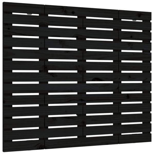 Wand-Kopfteil Schwarz 141x3x91,5 cm Massivholz Kiefer
