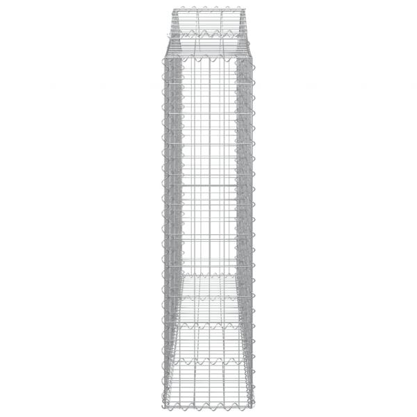 Gabione mit Hochbogen 200x30x120/140 cm Verzinktes Eisen
