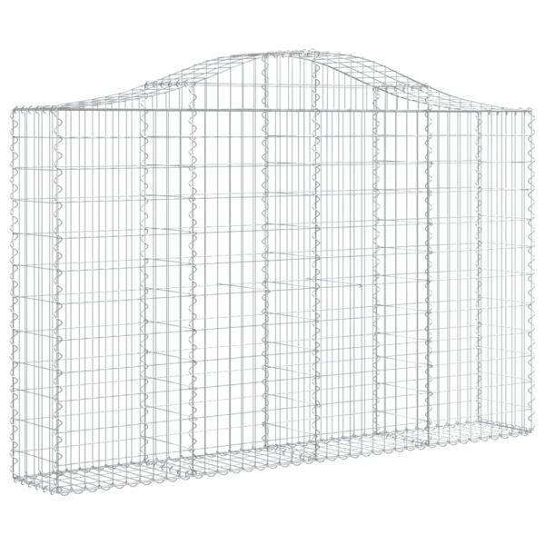 Gabione mit Hochbogen 200x30x120/140 cm Verzinktes Eisen