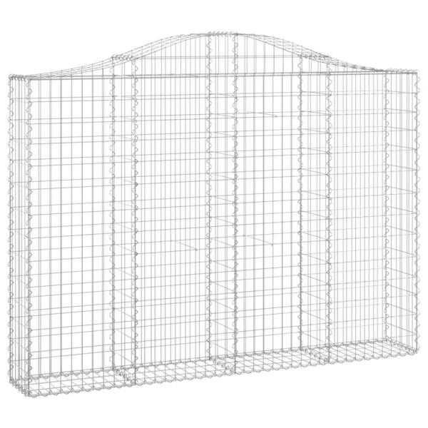 Gabione mit Hochbogen 200x30x140/160 cm Verzinktes Eisen