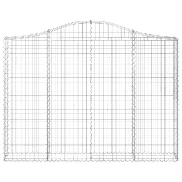 Gabione mit Hochbogen 200x30x140/160 cm Verzinktes Eisen