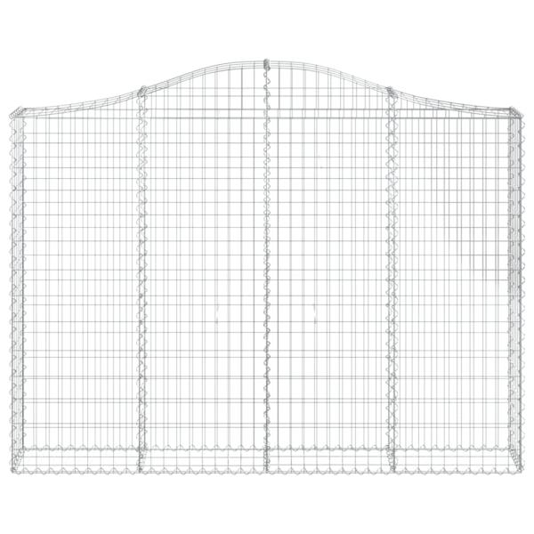 Gabione mit Hochbogen 200x30x140/160 cm Verzinktes Eisen