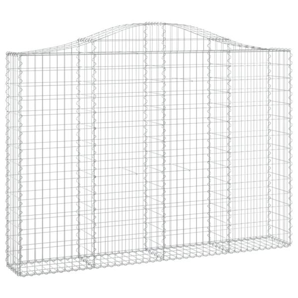 Gabione mit Hochbogen 200x30x140/160 cm Verzinktes Eisen