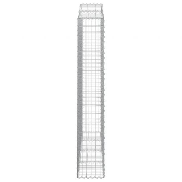 Gabione mit Hochbogen 200x30x180/200 cm Verzinktes Eisen