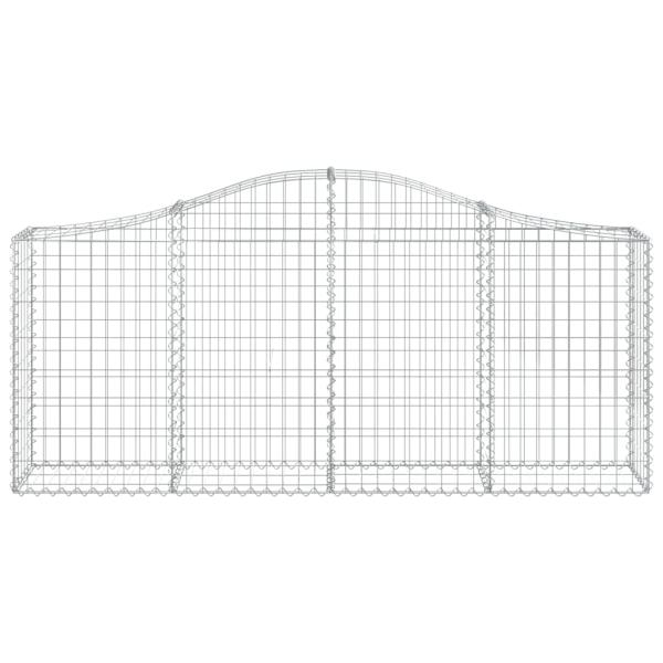 Gabione mit Hochbogen 200x30x80/100 cm Verzinktes Eisen