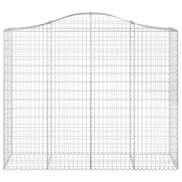 Gabione mit Hochbogen 200x50x160/180 cm Verzinktes Eisen