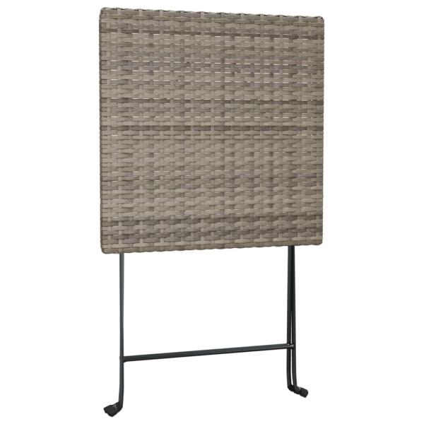 Bistrotisch Klappbar Grau 55x54x71 cm Poly Rattan