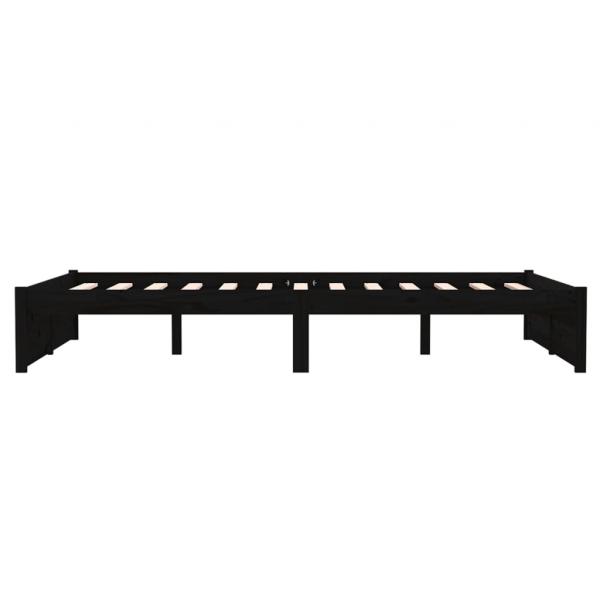 Massivholzbett Schwarz 120x190 cm