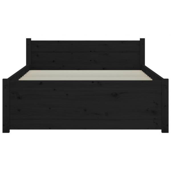 Massivholzbett Schwarz 90x200 cm