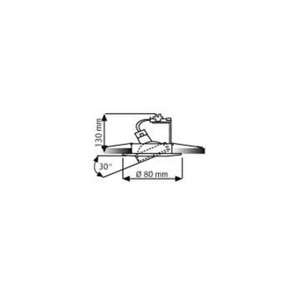 Rutec Einbaustrahler schwenkbar für MR16 Eisen geb. Metall ohne Sprengring, 50W (R55115)