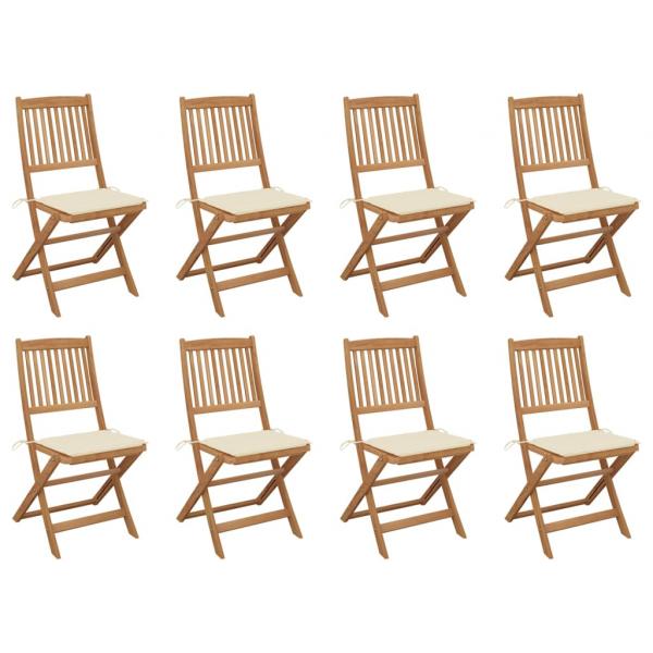 ARDEBO.de - Klappbare Gartenstühle mit Kissen 8 Stk. Massivholz Akazie
