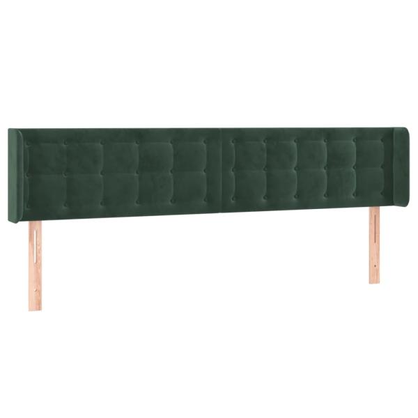 LED Kopfteil Dunkelgrün 163x16x78/88 cm Samt