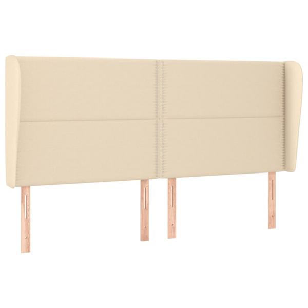 Boxspringbett mit Matratze Creme 200x200 cm Stoff