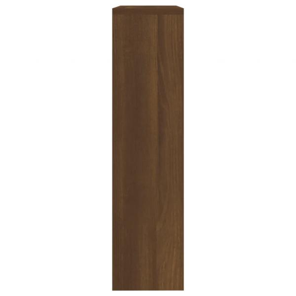 Schuhschrank mit Spiegel 2 Fächer Braun Eichen-Optik 63x17x67cm