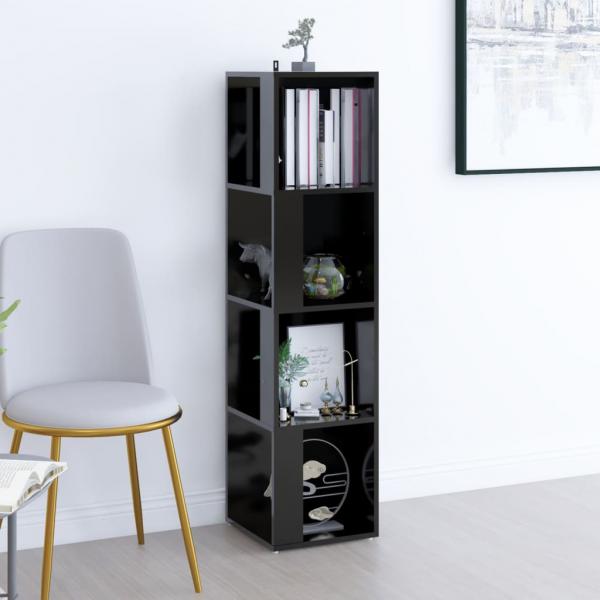 ARDEBO.de - Eckregal Schwarz 33x33x132 cm Holzwerkstoff