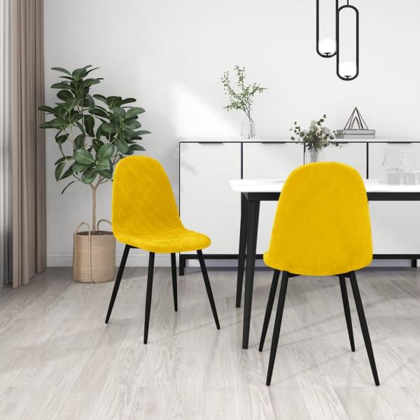 ARDEBO.de - Esszimmerstühle 2 Stk. Senfgelb Samt