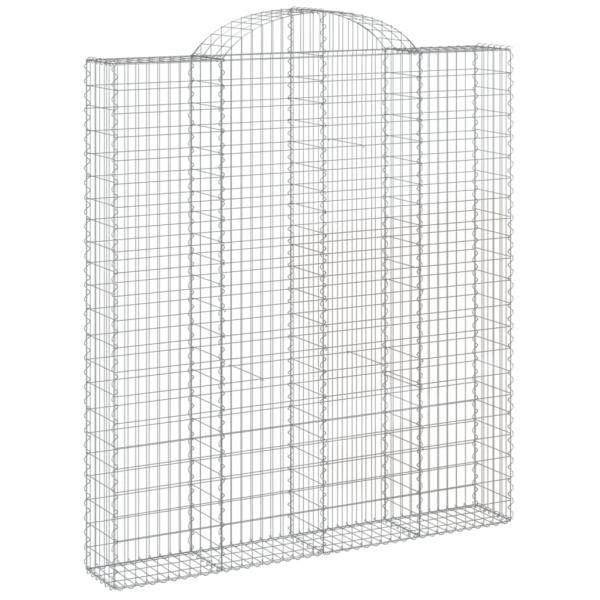 Gabionen mit Hochbogen 6 Stk. 200x30x220/240cm Verzinktes Eisen