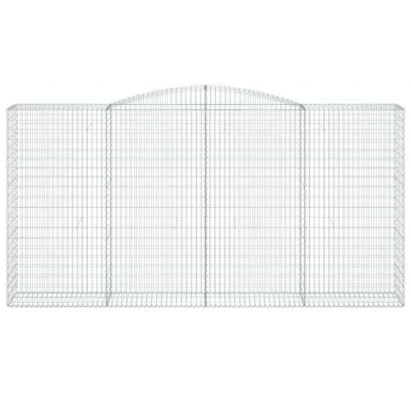 Gabionen mit Hochbogen 7 Stk. 400x50x200/220cm Verzinktes Eisen