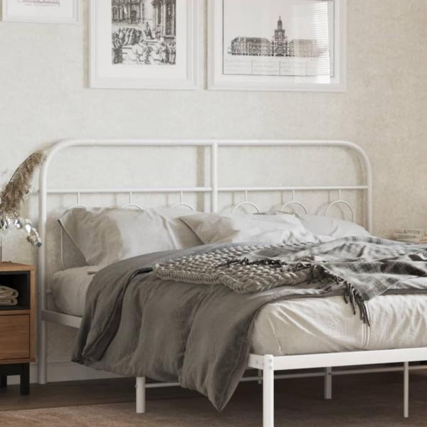 ARDEBO.de - Kopfteil Metall Weiß 140 cm