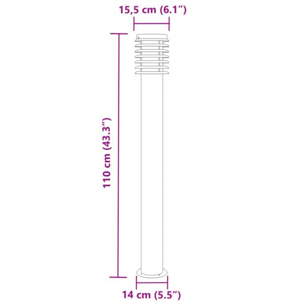 Wegeleuchte Schwarz 110 cm Edelstahl