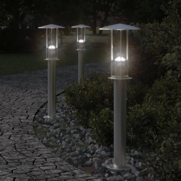 ARDEBO.de - Wegeleuchte Silbern 60 cm Edelstahl