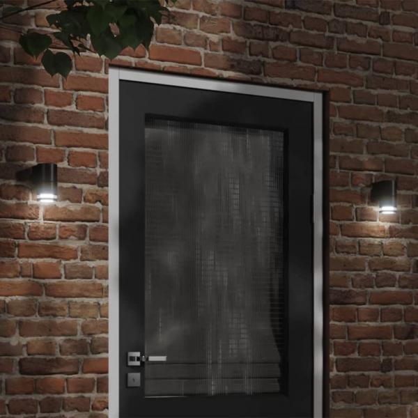 ARDEBO.de - Außenwandleuchten 2 Stk. Schwarz Aluminiumdruckguss