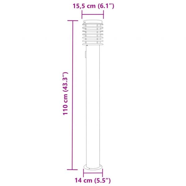 Wegeleuchte mit Steckdose Silbern 110 cm Edelstahl