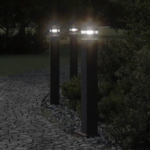 ARDEBO.de - Wegeleuchten 3 Stk. Schwarz 80 cm Aluminium