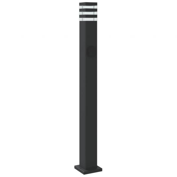 Wegeleuchten mit Steckdose 3 Stk. Schwarz 110 cm Aluminium