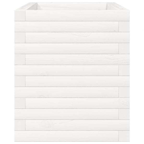 Pflanzkübel Weiß 70x40x45,5 cm Massivholz Kiefer