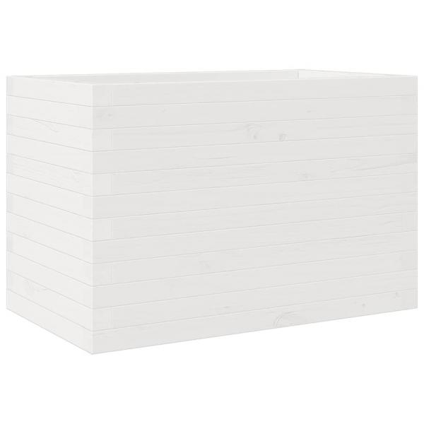 Pflanzkübel Weiß 70x40x45,5 cm Massivholz Kiefer