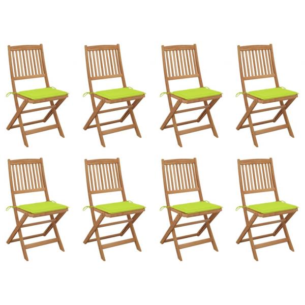 ARDEBO.de - Klappbare Gartenstühle mit Kissen 8 Stk. Massivholz Akazie